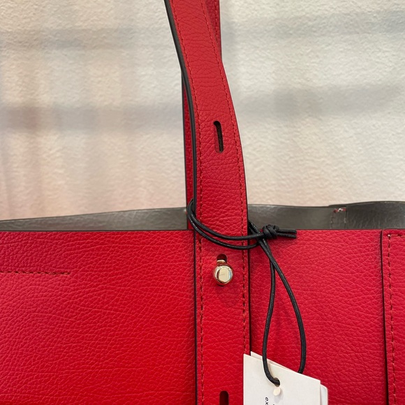 NWT Rebecca Minkoff Stella Leather Tote Bag Tomato / Red - Picture 6 of 14